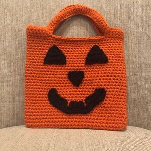 Orange Pumpkin Crochet Kids Bag